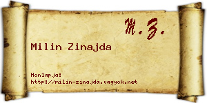 Milin Zinajda névjegykártya